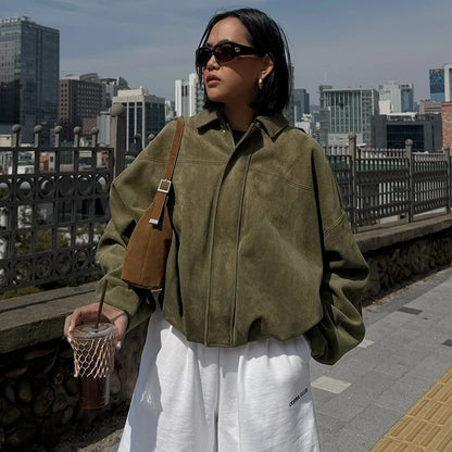 Suede Bomber Jacket