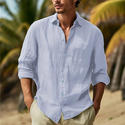 Linen Shirts Turn Down Collar