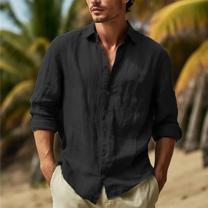 Linen Shirts Turn Down Collar