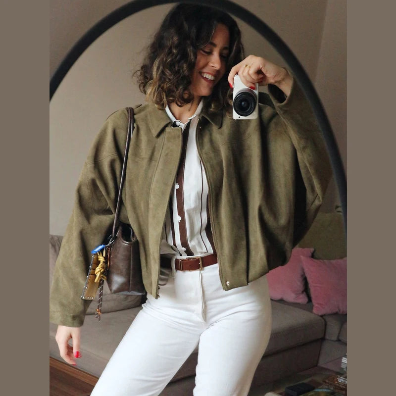 Suede Bomber Jacket