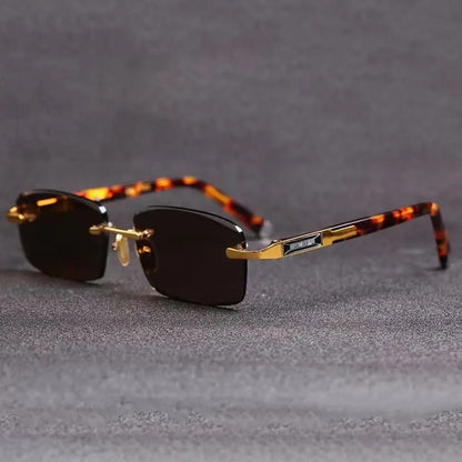 Frameless Green Crystal Men's Sunglasses