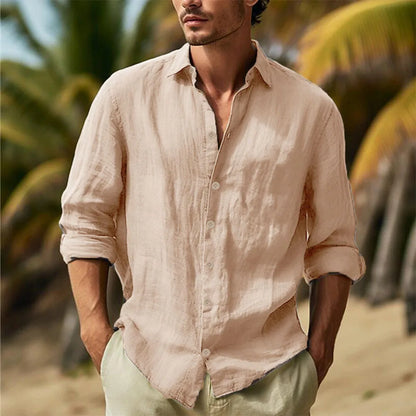 Linen Shirts Turn Down Collar